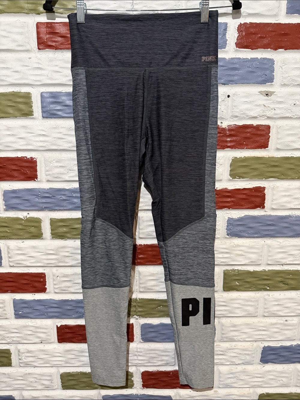PINK Victoria's Secret Gray Colorblock Leggings
